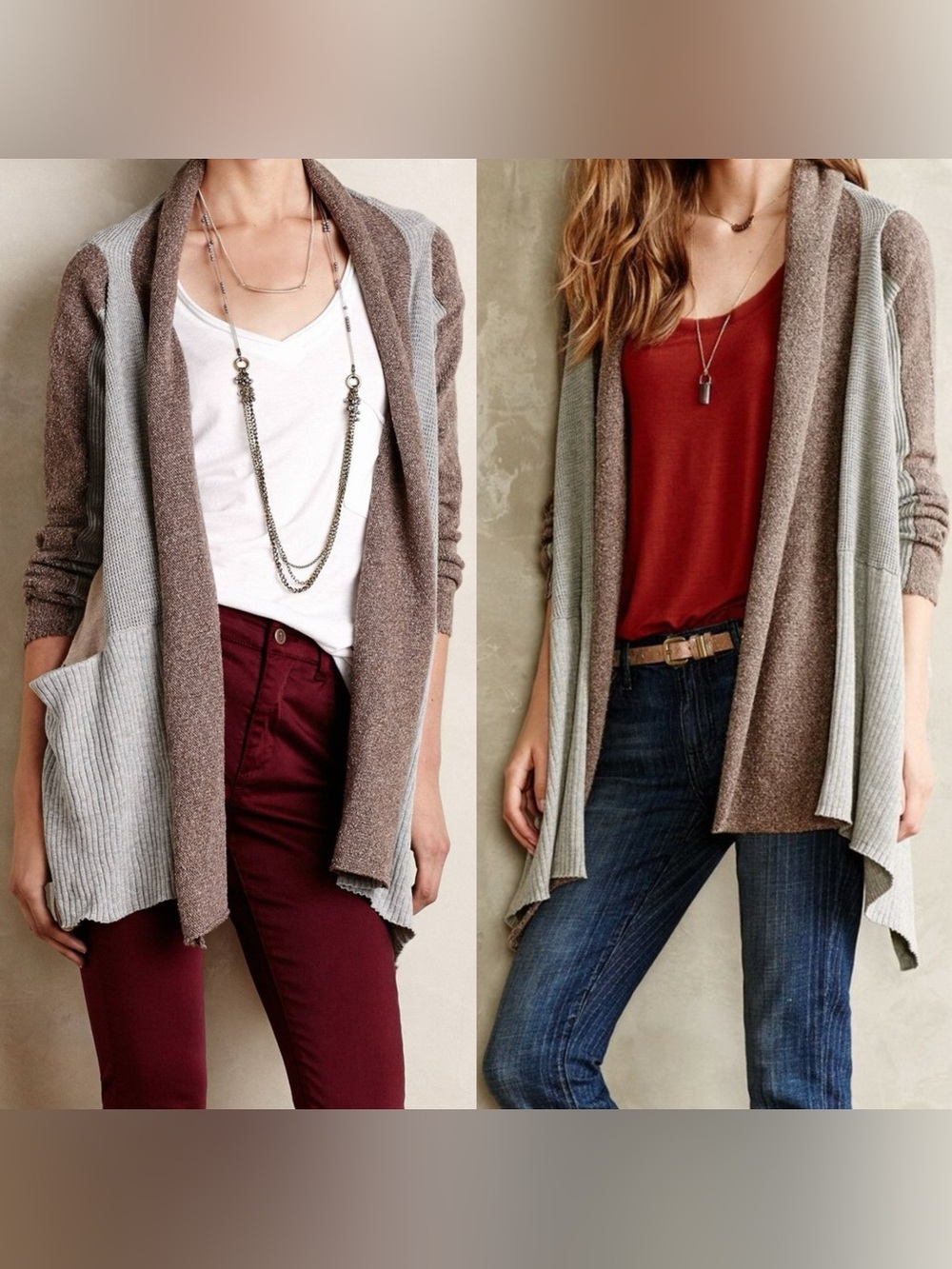 Anthopologie sparrow shawl asymmetrical patchwork vintage cardigan sweater